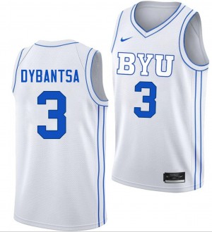Mens A.J. Dybantsa White BYU Cougars #3 College Basketball 2025 Jerseys 430238-528