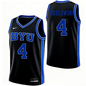 Men's Brody Kozlowski Black BYU Cougars #4 College Basketball High School Jersey 675763-183