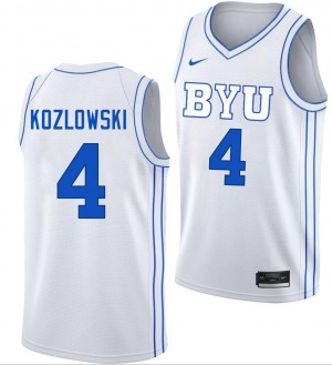 Men's Brody Kozlowski White BYU Cougars #4 College Basketball Player Jerseys 655924-842