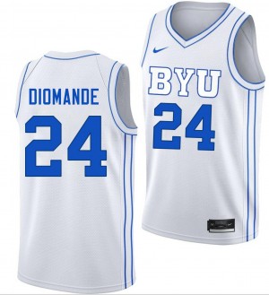 Men Dominique Diomande White BYU Cougars #24 College Basketball 2025-26 Jerseys 225856-938