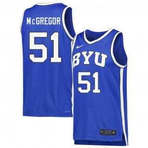 Men Jared McGregor Royal BYU Cougars #51 College Basketball Replica Jersey 863663-215