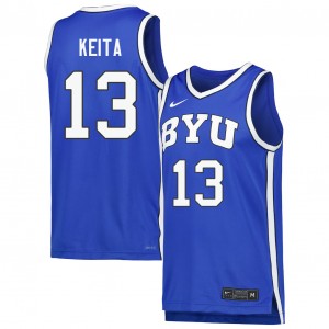 Mens Keba Keita Royal BYU Cougars #13 College Basketball Embroidery Jerseys 702974-583