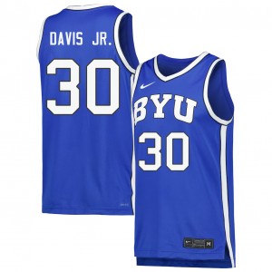 Men's Kennard Davis Jr. Royal BYU Cougars #30 College Basketball University Jersey 593082-284