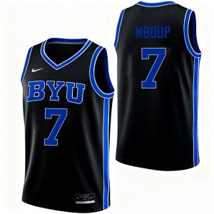 Men Khadim Mboup Black BYU Cougars #7 College Basketball Embroidery Jerseys 818679-457