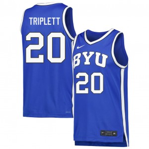 Mens Max Triplett Royal BYU Cougars #20 College Basketball NCAA Jersey 504412-540