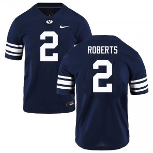 Mens Chase Roberts Navy BYU Cougars #2 College Football Alumni Jersey 284939-384