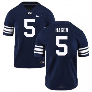 Men's Cody Hagen Navy BYU Cougars #5 College Football Embroidery Jerseys 128381-288