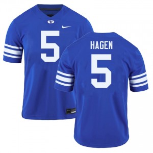 Men Cody Hagen Royal BYU Cougars #5 College Football Game Jersey 794112-357