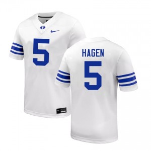 Men's Cody Hagen White BYU Cougars #5 College Football Player Jerseys 787091-417