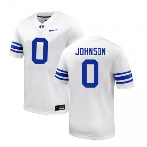 Men Evan Johnson White BYU Cougars #0 College Football Limited Jersey 407772-726