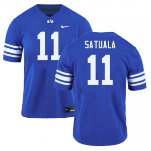 Mens Faletau Satuala Royal BYU Cougars #11 College Football Game Jerseys 227869-215