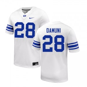 Mens Jovesa Damuni White BYU Cougars #28 College Football Alumni Jerseys 317206-330
