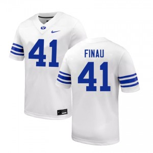 Mens Lucky Finau White BYU Cougars #41 College Football University Jersey 169685-988