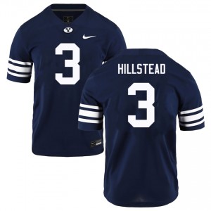 Mens McCae Hillstead Navy BYU Cougars #3 College Football Alumni Jersey 857348-671