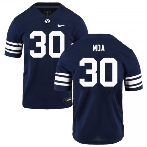 Men's Sione Moa Navy BYU Cougars #30 College Football Official Jerseys 349557-488