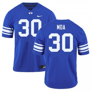 Men's Sione Moa Royal BYU Cougars #30 College Football NCAA Jersey 326425-108