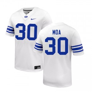 Men Sione Moa White BYU Cougars #30 College Football Official Jerseys 384601-152