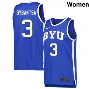 Womens A.J. Dybantsa Royal BYU Cougars #3 College Basketball Player Jerseys 810929-913