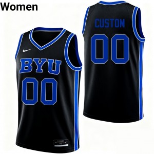 Women Custom White BYU Cougars #00 College Basketball Embroidery Jersey 591344-211