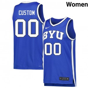 Women's Custom Black BYU Cougars #00 College Basketball Embroidery Jersey 738816-994