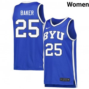 Women's Dawson Baker Royal BYU Cougars #25 College Basketball University Jersey 937342-871