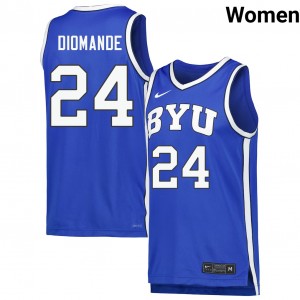 Womens Dominique Diomande Royal BYU Cougars #24 College Basketball Player Jerseys 257676-825
