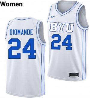 Women Dominique Diomande White BYU Cougars #24 College Basketball 2025-26 Jersey 662742-233