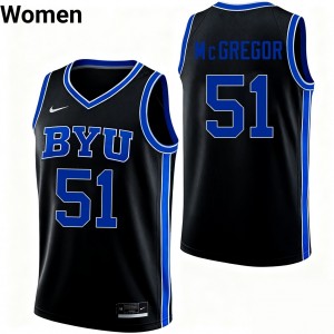 Womens Jared McGregor Black BYU Cougars #51 College Basketball 2025-26 Jersey 722066-483