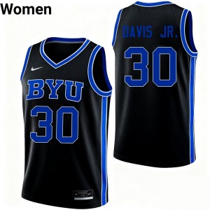 Women's Kennard Davis Jr. Black BYU Cougars #30 College Basketball High School Jersey 261455-764