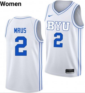Women's Tyler Mrus White BYU Cougars #2 College Basketball Limited Jersey 210439-691