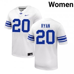 Women's Carsen Ryan White BYU Cougars #20 College Football Player Jerseys 110465-701