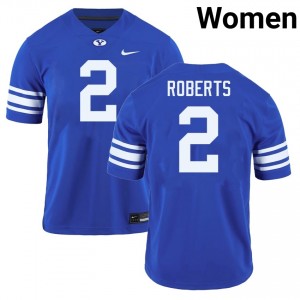 Women's Chase Roberts Royal BYU Cougars #2 College Football Player Jersey 173188-603