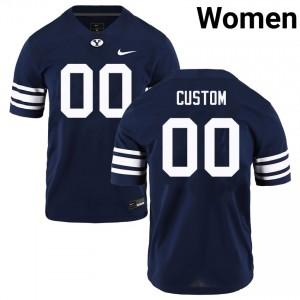 Womens Custom Navy BYU Cougars #00 College Football Limited Jerseys 969924-858