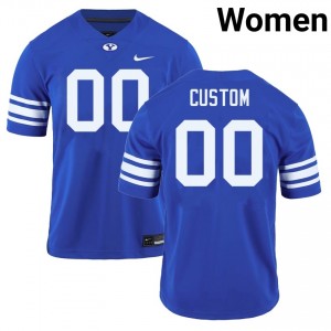 Women Custom Royal BYU Cougars #00 College Football Official Jersey 129095-443
