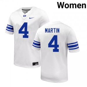 Women's LJ Martin White BYU Cougars #4 College Football Player Jerseys 802266-964