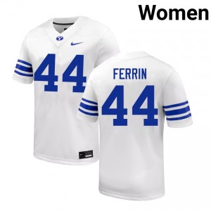 Women's Will Ferrin White BYU Cougars #44 College Football Embroidery Jerseys 207438-785