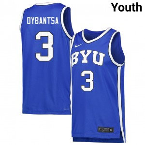 Youth A.J. Dybantsa Royal BYU Cougars #3 College Basketball Stitched Jersey 582654-645