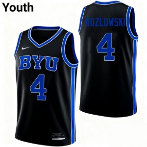 Youth Brody Kozlowski Black BYU Cougars #4 College Basketball Stitched Jerseys 454850-673