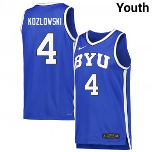 Youth Brody Kozlowski Royal BYU Cougars #4 College Basketball Embroidery Jerseys 992830-677
