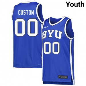 Youth Custom Black BYU Cougars #00 College Basketball Stitched Jersey 934161-949