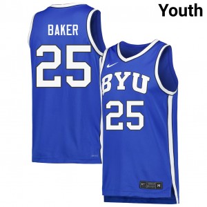 Youth Dawson Baker Royal BYU Cougars #25 College Basketball Player Jerseys 801253-941