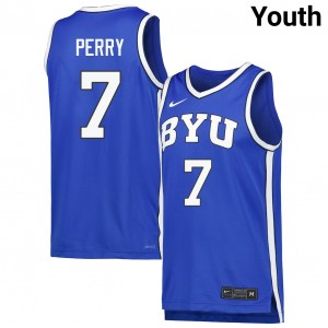 Youth KJ Perry Royal BYU Cougars #7 College Basketball Limited Jerseys 263220-756