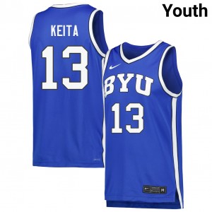 Youth Keba Keita Royal BYU Cougars #13 College Basketball Replica Jerseys 320038-515