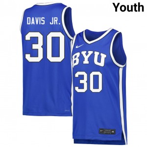 Youth Kennard Davis Jr. Royal BYU Cougars #30 College Basketball Limited Jerseys 279472-559