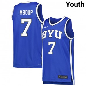 Youth Khadim Mboup Royal BYU Cougars #7 College Basketball Replica Jerseys 174010-733