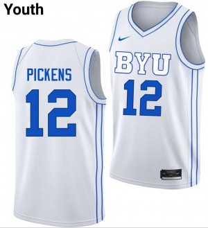 Youth Nate Pickens White BYU Cougars #12 College Basketball 2025-26 Jersey 767718-911