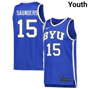 Youth Richie Saunders Royal BYU Cougars #15 College Basketball High School Jersey 782545-696