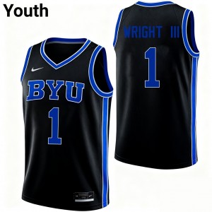 Youth Robert Wright III Black BYU Cougars #1 College Basketball High School Jersey 646611-645