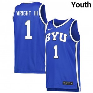Youth Robert Wright III Royal BYU Cougars #1 College Basketball 2025-26 Jerseys 625765-709