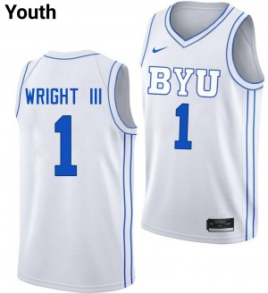 Youth Robert Wright III White BYU Cougars #1 College Basketball High School Jerseys 551610-470